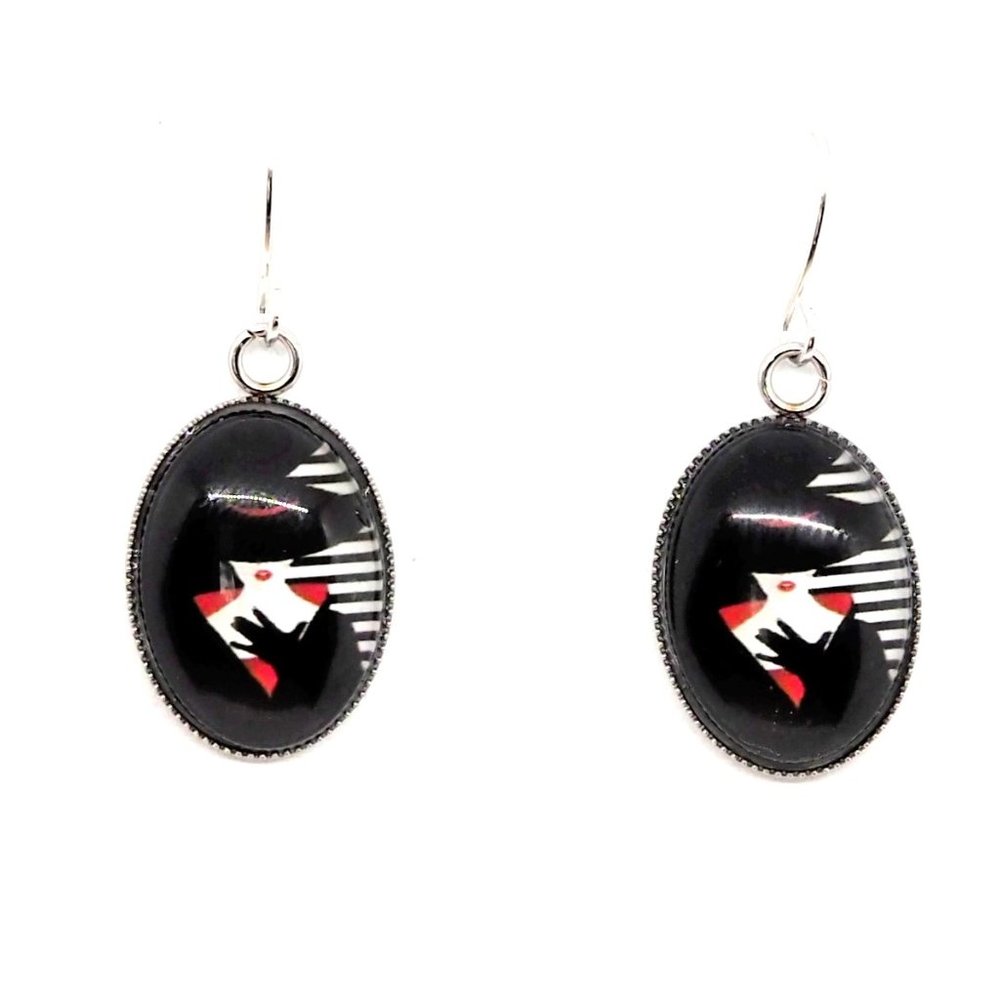 Lady With Hat 3 Earrings